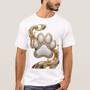 Crisp Gold ANIMAL PAW JEWELRY Slogan Design T-Shirt