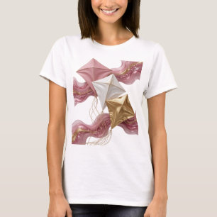 Crisp Gold KITE FLYING IN THE SKY Graphic Design T-Shirt
