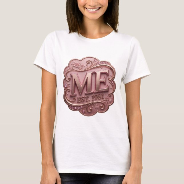 Crisp Gold ME EST 1981 Statement Design T-Shirt (Front)
