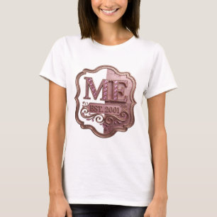Crisp Gold ME EST 2001 3D Text Art T-Shirt