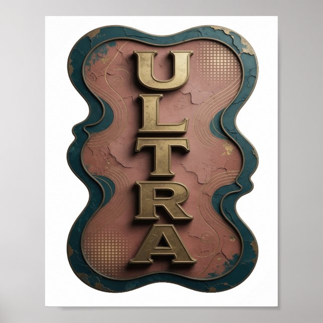 Crisp Gold ULTRA Modern Design Poster (Front)