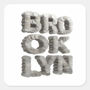 Crisp Grey BROOKLYN Sticker Design
