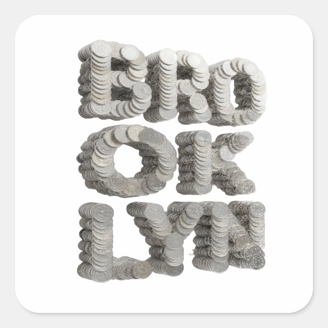 Crisp Grey BROOKLYN Sticker Design (Front)