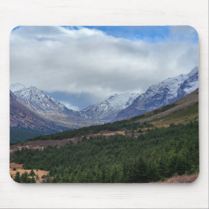 Crisp Mountain Valley View with Forest and Peaks Mouse Mat