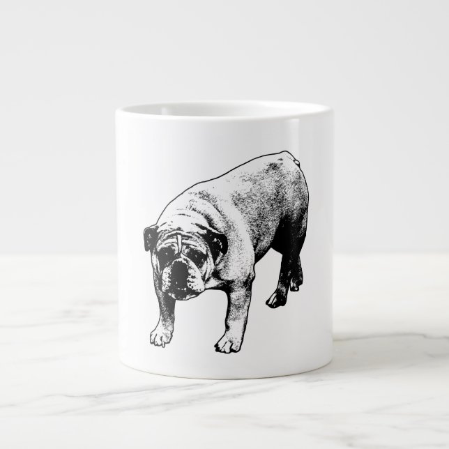 Crisp Noel Bulldog Large Coffee Mug (Front)