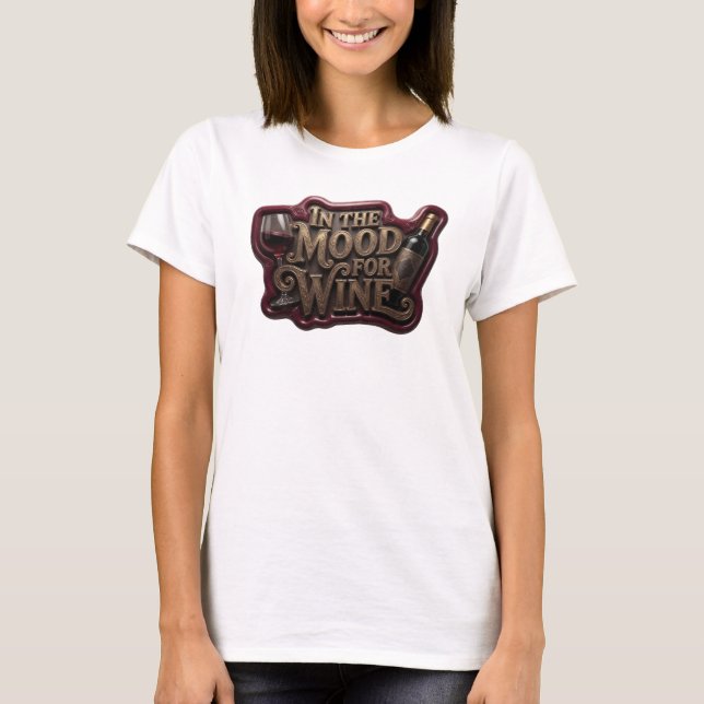 Crisp Pink IN THE MOOD FOR WINE Statement Tee (Front)