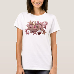 Crisp Pink WINE MEETING SCHEDULED Print T-Shirt
