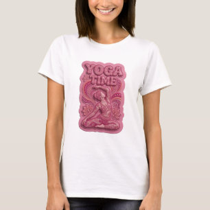 Crisp Pink YOGA TIME Slogan Tee