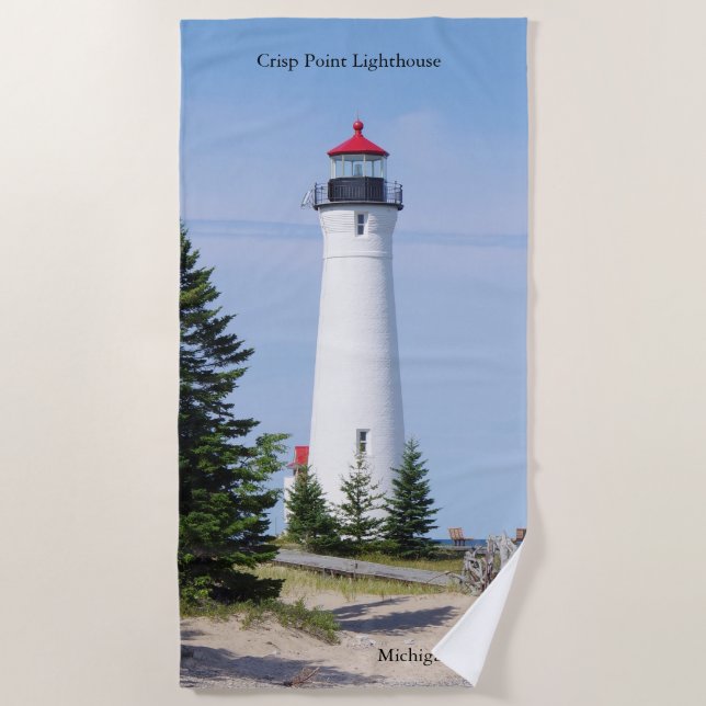 Crisp Point Lighthouse beach towel (Front)