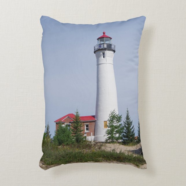 Crisp Point Lighthouse double sided accent pillow (Front(Vertical))