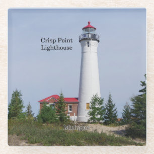 Crisp Point Lighthouse glass coaster