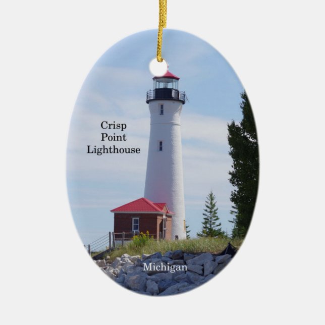 Crisp Point Lighthouse oval ornament (Front)