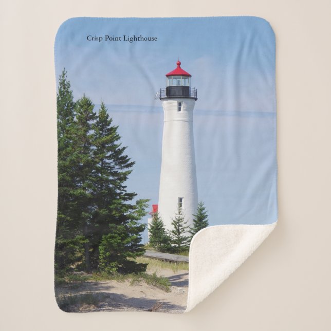 Crisp Point Lighthouse sherpa blanket (Front)