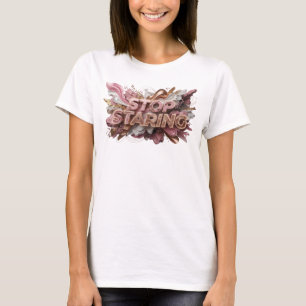 Crisp Red STOP STARING Print T-Shirt