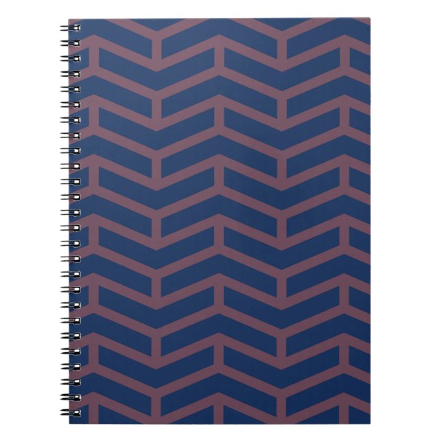 Crisp Sharp Opposing Arrows Chevron Blue Pink Notebook (Front)