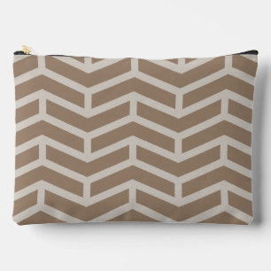 Crisp Sharp Opposing Arrows Chevron Brown Neutral Accessory Pouch