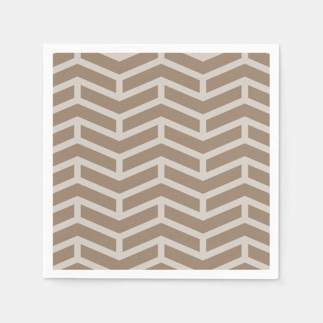 Crisp Sharp Opposing Arrows Chevron Brown Neutral Napkin (Front)