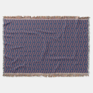 Crisp Sharp Opposing Arrows Chevron Pink Blue Throw Blanket