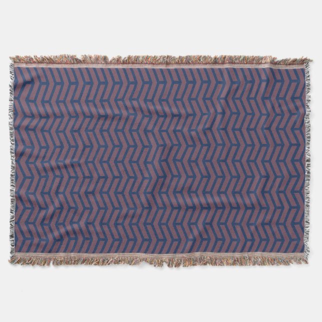 Crisp Sharp Opposing Arrows Chevron Pink Blue Throw Blanket (Front)