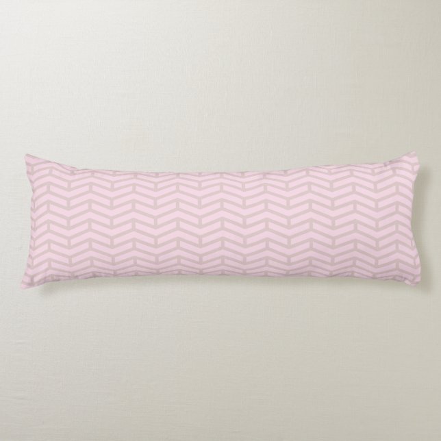 Crisp Sharp Opposing Arrows Chevron Pink Neutral Body Cushion (Front)