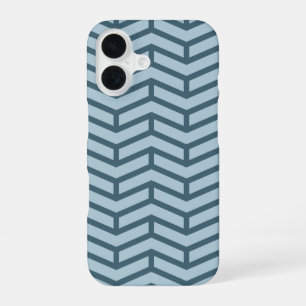 Crisp Sharp Opposing Arrows Chevron Two Tone Blues iPhone 16 Case