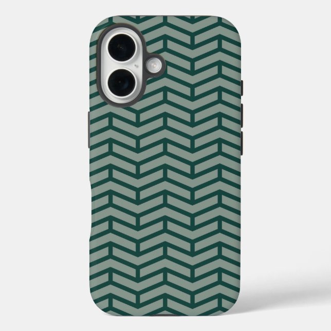 Crisp Sharp Opposing Arrows Chevron Two Tone Green Case-Mate iPhone Case (Back)
