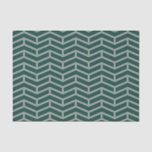 Crisp Sharp Opposing Arrows Chevron Two Tone Green Tissue Paper