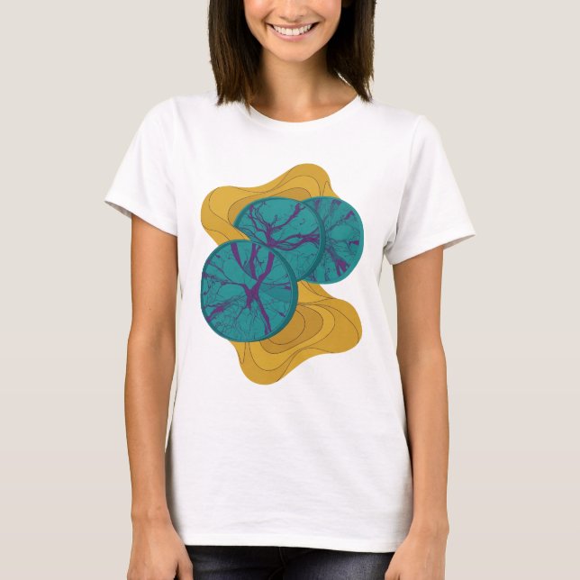 Crisp Silver ABSTRACT ART Modern Design v2 T-Shirt (Front)