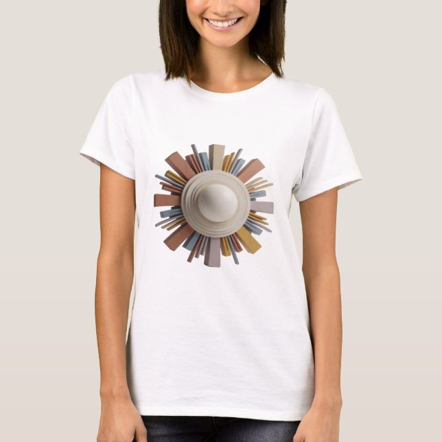 Crisp Silver ABSTRACT ART Modern Design v2 T-Shirt (Front)