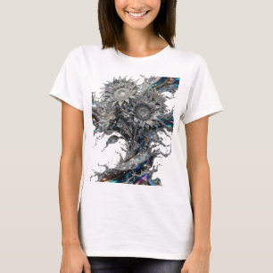 Crisp Silver ABSTRACT ART Statement Tee