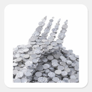 Crisp Silver Abstract Gift Sticker