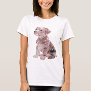 Crisp Silver GLASSY PUPPY Statement Design T-Shirt