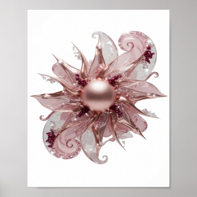 Crisp Silver GLOWING SUN Custom Design Poster (Front)