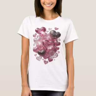 Crisp Silver HEARTS AND DIAMONDS Slogan Tee