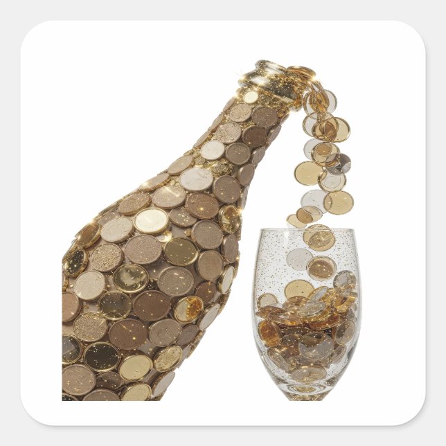 Crisp Silver MONEY BOTTLE Gift Sticker (Front)