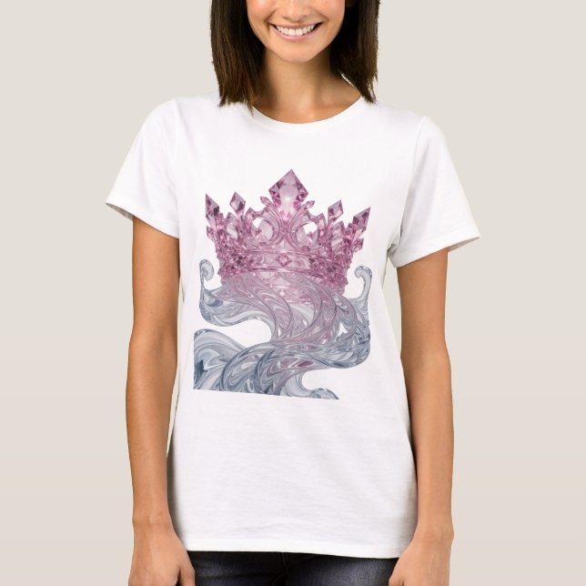 Crisp Silver PRINCESS CROWN Custom Design T-Shirt (Front)