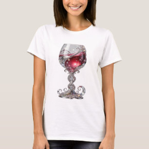 Crisp Silver RED WINE GLASS Quote Shirt