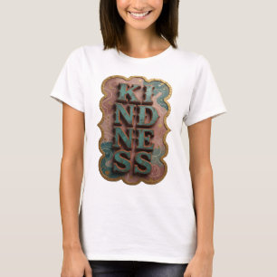 Crisp Teal KINDNESS Modern Design T-Shirt