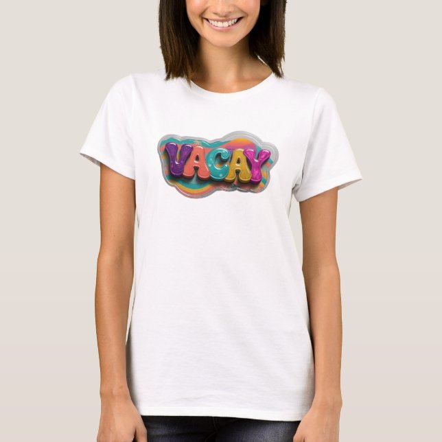 Crisp Teal VACAY Statement Tee (Front)