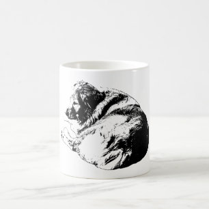 Crisp Vector Dog Adds Calm to Cozy Morning Ritual Coffee Mug