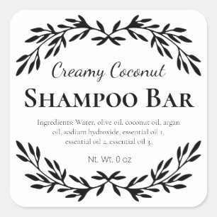 Crisp White Homemade Shampoo Bar Labels