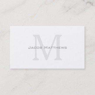 Crisp White Modern Monogram Business Card