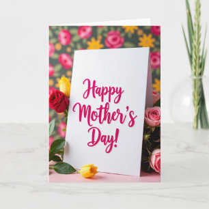 Crisp White Mothers Day Card