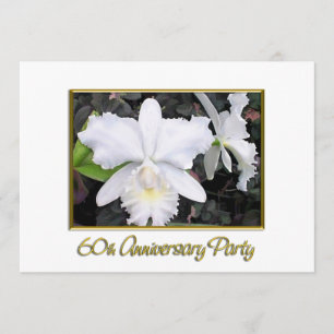 Crisp White Orchids Anniversary Party 60 Invitation