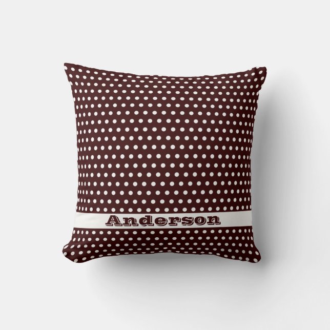 Crisp White Polkadot Pattern Cushion (Front)