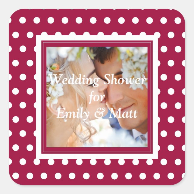 Crisp White Polkadot Pattern Square Sticker (Front)