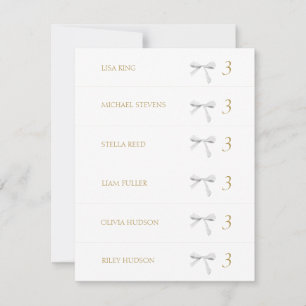 Crisp White White Ribbon Place Name Escort Card