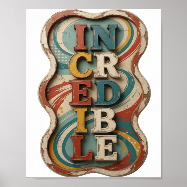 Crisp Yellow INCREDIBLE Bold Design Poster (Front)