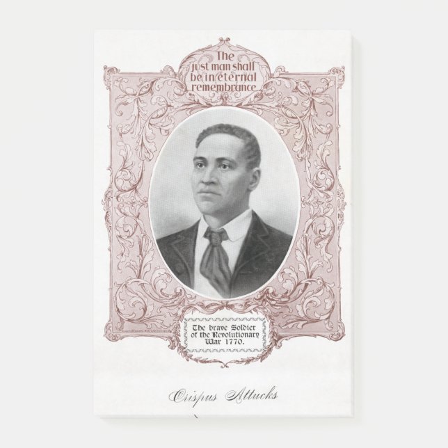 Crispus Attucks: Martyr of American Revolution Post-it Notes (Front)