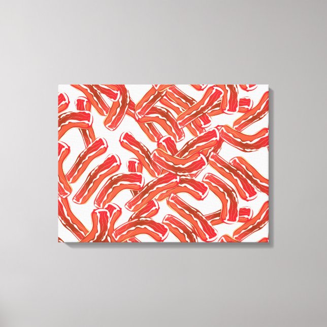 Crispy Bacon Pattern Canvas Print (Front)